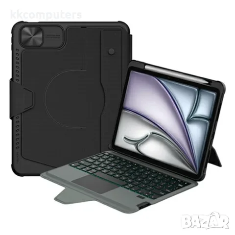 NILLKIN Bumper Combo Pro за iPad Air 11 (2026/2025/2024) Калъф с Bluetooth Клавиатура и Тъчпад – Чер