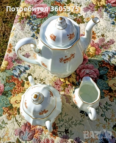 Стар порцеланов сервиз за кафе от Bohemia Чехословакия , снимка 7 - Други ценни предмети - 53101150