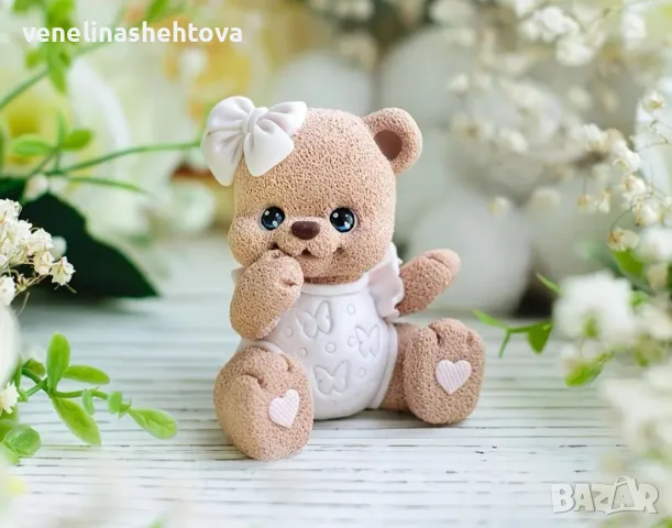 3D мече с панделка и дрехи🦋 силиконов молд форма свещи гипс сапун смола фондан декорация торта 
