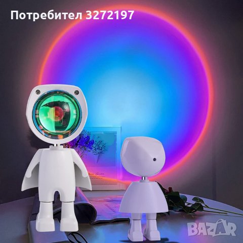 LED прожекторна лампа астронавт,слънчев залез,USB +акумулаторна батерия, снимка 15 - Настолни лампи - 40900006