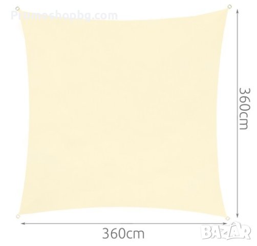 Квадратна тента с UV защита/ сенник - платно за плътна сянка 3.6 х 3.6 м за 13кв.м сянка, снимка 13 - Други - 41482553