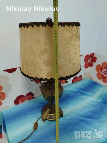 Бронзова лампа Арт Нуво, снимка 17 - Настолни лампи - 53143709