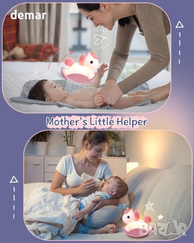 Hipsignal бебешка нощна лампа за новородено от мек силикон, 30-минутен таймер, розова, снимка 6 - Настолни лампи - 42285047