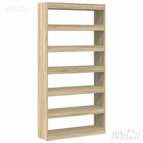 vidaXL Шкаф за книги 6 нива 100 x 30 x 198 см Инженерна дървесина