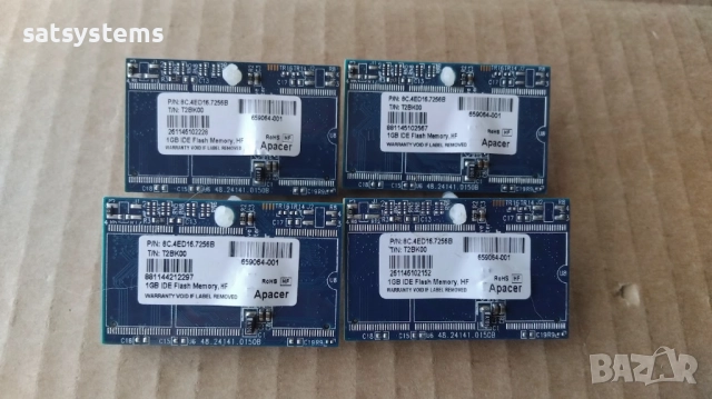 4бр.Apacer 1GB 44-Pin IDE Flash Memory Half Slim