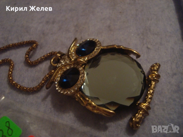 ПОЗЛАТЕНО КОЛИЕ МЕДАЛЬОН КРИСТАЛЕН БУХАЛ ВИНТИДЖ АРТ БИЖУ 24838, снимка 10 - Колиета, медальони, синджири - 36064036