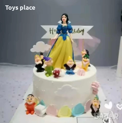 Комплект Снежанка и Седемте джуджета  фигурки за торта или игра, снимка 3 - Фигурки - 50727000