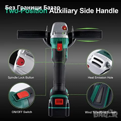 Нов Безчетков ъглошлайф 20V MAX 125MM с литиево-йонна батерия 4.0Ah, снимка 4 - Други инструменти - 48555300