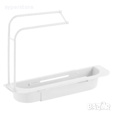 Органайзер за мивка - разтягащ се механизъм Digital One SP00798 бял, поставка за гъби и бърсалки, снимка 3 - Други стоки за дома - 41230176