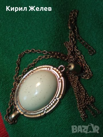 РЕТРО ВИНТИДЖ АРТ НУВО СТИЛ КОЛИЕ МЕДАЛЬОН ЗЛАТИСТО БИЖУ 33971, снимка 9 - Колиета, медальони, синджири - 35193762