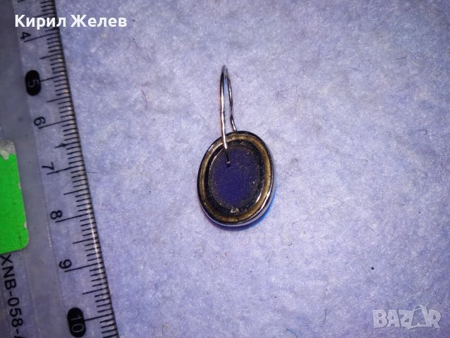 АР ДЕКО СРЕБЪРНА РЕТРО АРТ ОБЕЦА АНГЛИЯ СРЕБРО 925 с ГОЛЯМ ЮВЕЛИРНО ФАСЕТИРАН СИН КАМЪК 36409, снимка 11 - Обеци - 39637887