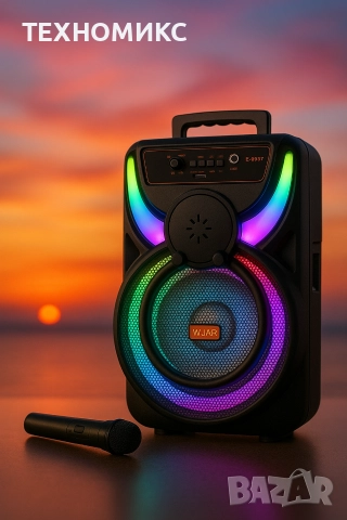 Преносима акумулаторна тонколона -8.5 инча Bluetooth караоке, снимка 2 - Тонколони - 52807288