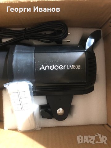 Andoer LM60Bi Преносима LED запълваща светлина за фотография 60W Студийна видео светлина 3000K-5600K, снимка 7 - Светкавици, студийно осветление - 41097702