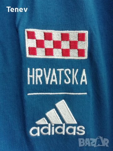 Adidas Croatia Dark Marine Blue оригинална нова тениска Хърватия Хърватска Адидас размер S, снимка 3 - Тениски - 44390552