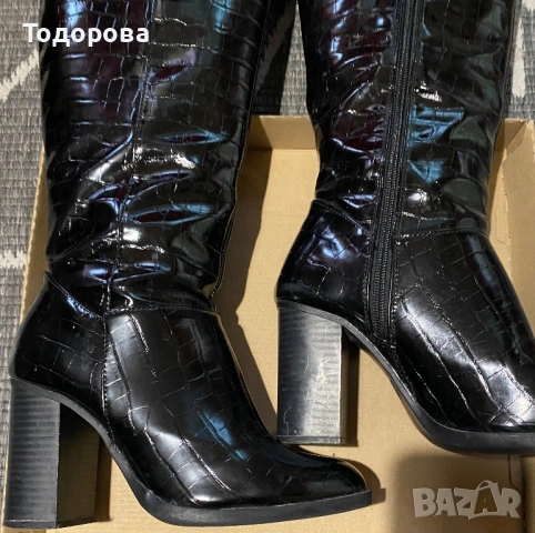 Черни високи ботуши до коляно, снимка 6 - Дамски ботуши - 53303621