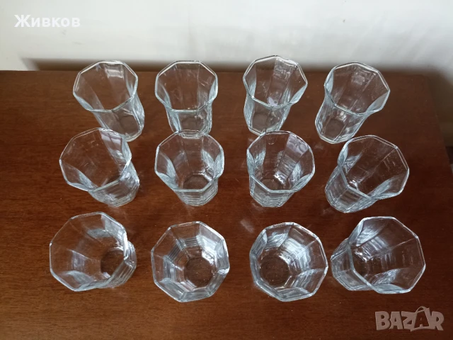 Комплект от 12 стъклени чаши за ракия и др., снимка 4 - Чаши - 51172231