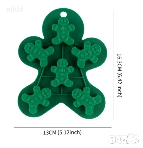 6 малко Джинджифилово човече джинджифилови човечета силиконов молд форма фондан шоколад бонбони гипс, снимка 2 - Форми - 47974897