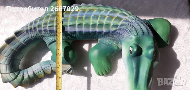 42 см крокодил градинска фигура, керамика, ефектна декорация за двор, снимка 4 - Декорация за дома - 39209850