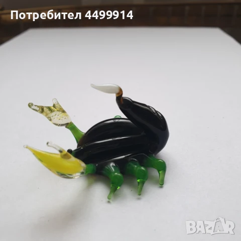 Стъклена фигурка на скорпион, снимка 2 - Колекции - 50964507