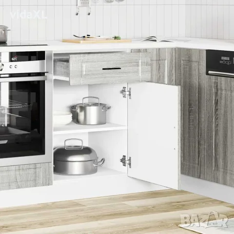 vidaXL Кухненски шкаф Porto, сив сонома, инженерно дърво, снимка 3 - Шкафове - 56148254