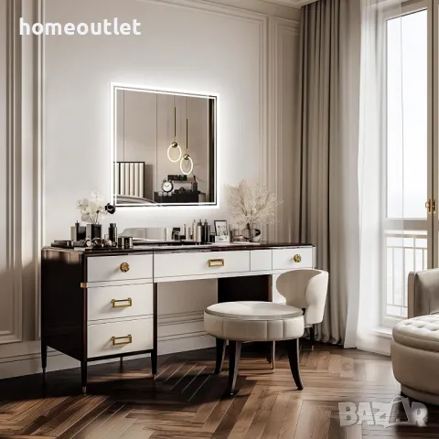 ПРОМОЦИЯ Стенно огледало с LED осветление и квадратна форма LUVODI XMR-Z18-816-EU, снимка 5 - Огледала - 49677263