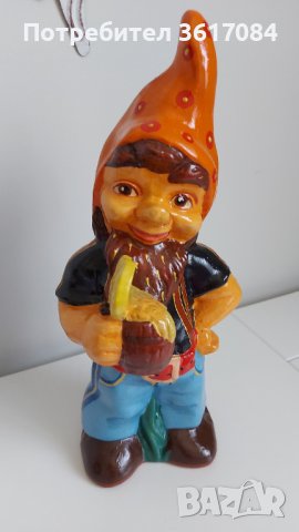 Декоративно ръчно направено керамично джудже за градината или балкона