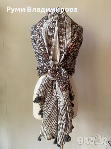 Шал Massimo Dutti от 55 % памук и 45 % лен