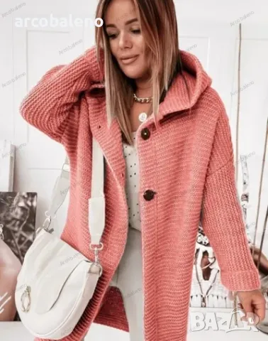 Дамска свободна жилетка с качулка, 9цвята , снимка 11 - Жилетки - 48409862