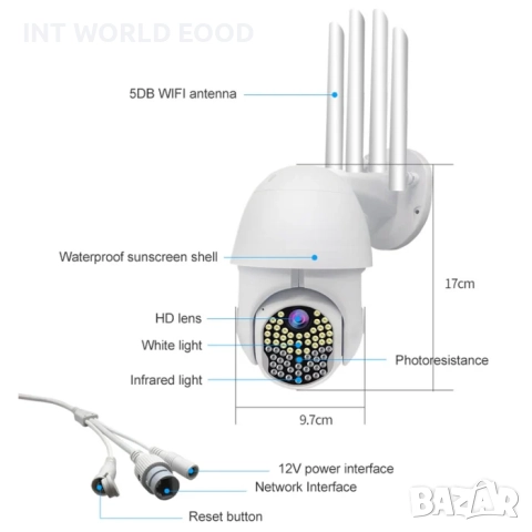 AL-63 LED 2MP 1080P HD WiFi IP Kамера Нощно виждане Детекция на движение, снимка 16 - IP камери - 52064023