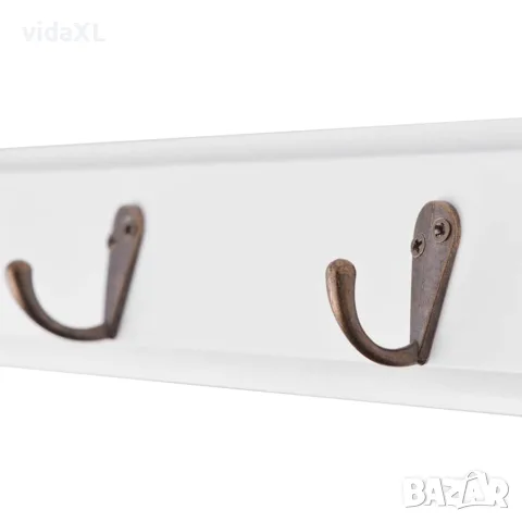 vidaXL Закачалка за дрехи, за стена, MDF, бяла, бароков стил, снимка 4 - Закачалки - 56146435