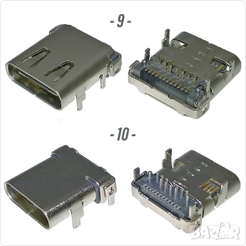 Букса конектор USB Type-C  14 / 24 pin , USB 3.1 , USB 3.2 SMT Connector, снимка 6 - Ремонт на друга електроника - 40051789