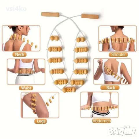 Дървен масажор за гръб и тяло – 100 см, снимка 6 - Масажори - 49687125