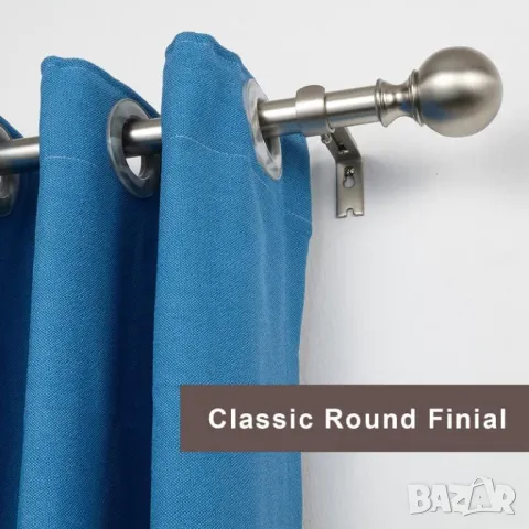 Корниз за Перде Amazon Basics 2,54 см Кръгли Накрайници, 91,4 - 182,8 сантиметра!, снимка 2 - Пердета и завеси - 47793070