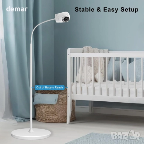 Стойка за бебефон с регулируема височина до 175 см, с резба 1/4", снимка 7 - Бебефони - 52706195