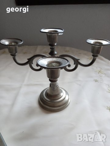 немски цинков свещник петица, снимка 3 - Декорация за дома - 44462084