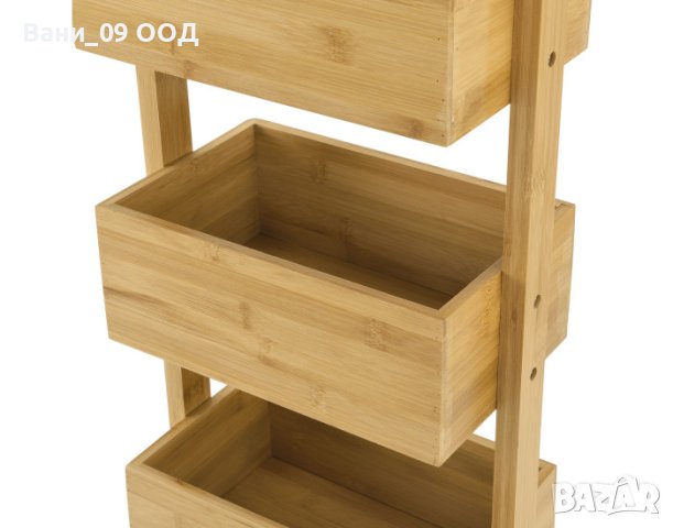Бамбукова етажерка за баня с 4 сандъчета, снимка 2 - Етажерки - 41309925