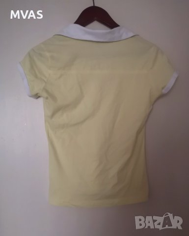 Нова H&M фланелка с  къс ръкав с якичка жълта с бяло S размер , снимка 2 - Тениски - 41343184