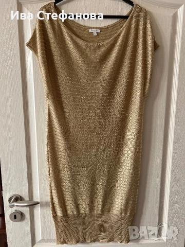 Нова дълга елегантана официална парти златиста туника Massimo Dutti, снимка 6 - Туники - 49813638