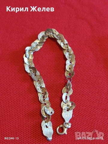 Дизайнерска сребърна гривна Italy Milor елегантно нежно бижу 52723, снимка 8 - Гривни - 53044424