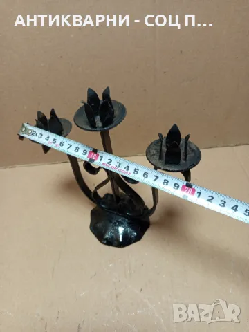 Стар Ръчно Кован Свещник., снимка 6 - Антикварни и старинни предмети - 49426658