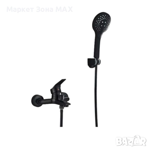 Модерен Смесител за баня и душ, черен мат, за вана, с две функции и стенен монтаж, снимка 5 - Други стоки за дома - 52872072