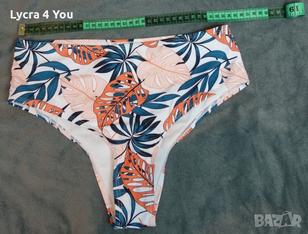 М размер бански долница с палмови листа с висока талия, снимка 8 - Бански костюми - 36107084