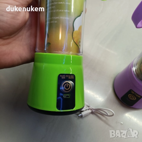 Преносим блендер за плодове и зеленчуци с вградена батерия, USB, снимка 7 - Миксери - 51962566