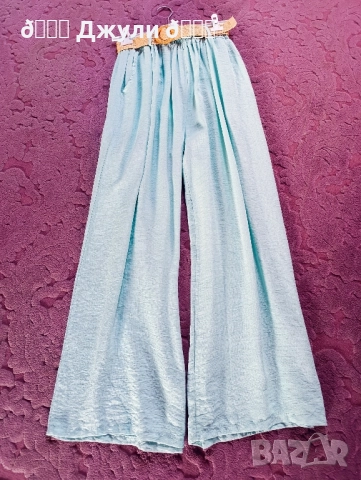 Стилен панталон с широк крачол от 100% варен памук, снимка 12 - Панталони - 51744392