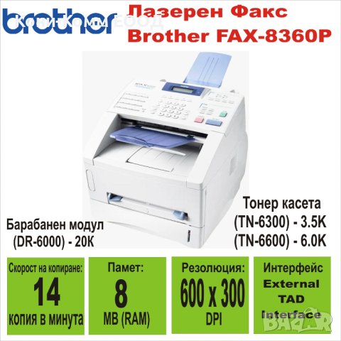 Лазерен Факс Brother FAX-8360P