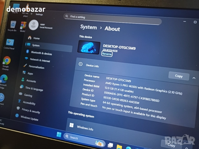 FullHD IPS Lenovo L14 AMD Ryzen 5 PRO/256GB SSD Nvme/12GB RAM , снимка 3 - Лаптопи за работа - 52898709