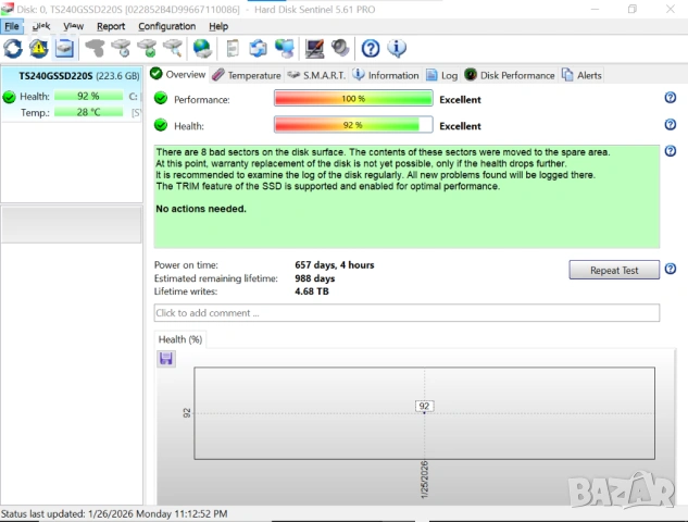 240 GB Transcend, SSD220S, SSD SATA 6Gb/s, 2.5" , снимка 3 - Твърди дискове - 53252522