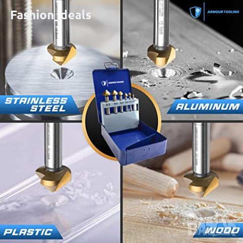 Нов Комплект свредла за зенкероване от 6 части Алуминий Дърво Пластмаса Стомана, снимка 4 - Други стоки за дома - 41782526