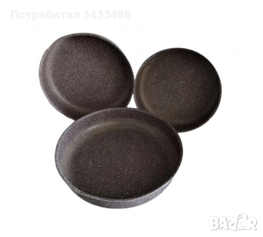 Комплект от 3 алуминиеви тави с незалепващо покритие, снимка 2 - Съдове за готвене - 51857604