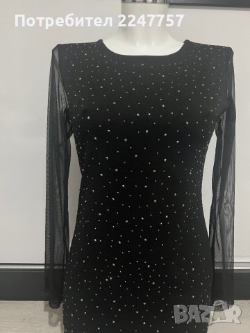 Къса черна рокля размер S/M, снимка 2 - Рокли - 40958401